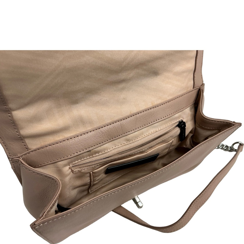 Rebecca Minkoff Love Too Crossbody Bag Tan Quilted Leather Silver Hardware - Picture 6 of 8